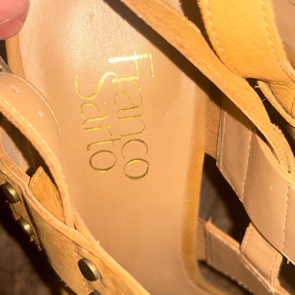 Franco Sarto high heel. Camel suede with brass rivets. Worn once. Size 10 - Picture 5 of 5